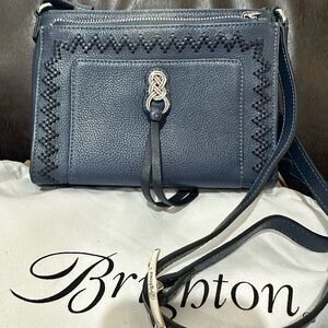 Brighton Interlok City Organizer French Blue Crossbody Bag